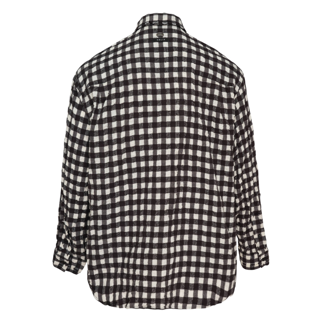 Long Sleeve Crinkled Check Shirt