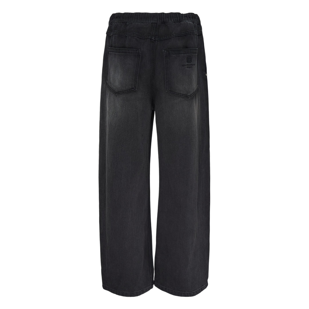 Denim Pants With Elastic Waist