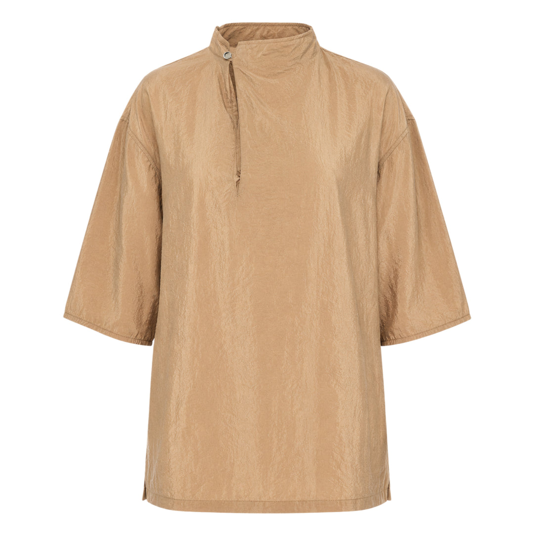 Soft Collar Dry Silk Top