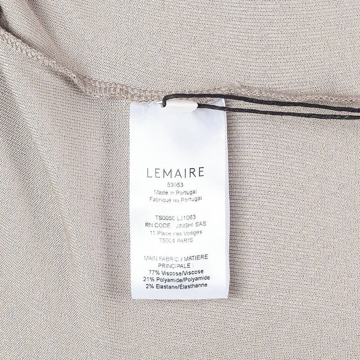 Lemaire Fitted High Neck Velvet Top in silver-grey crushed velvet, shown from the back, featuring a turtleneck collar and long fitted sleeves