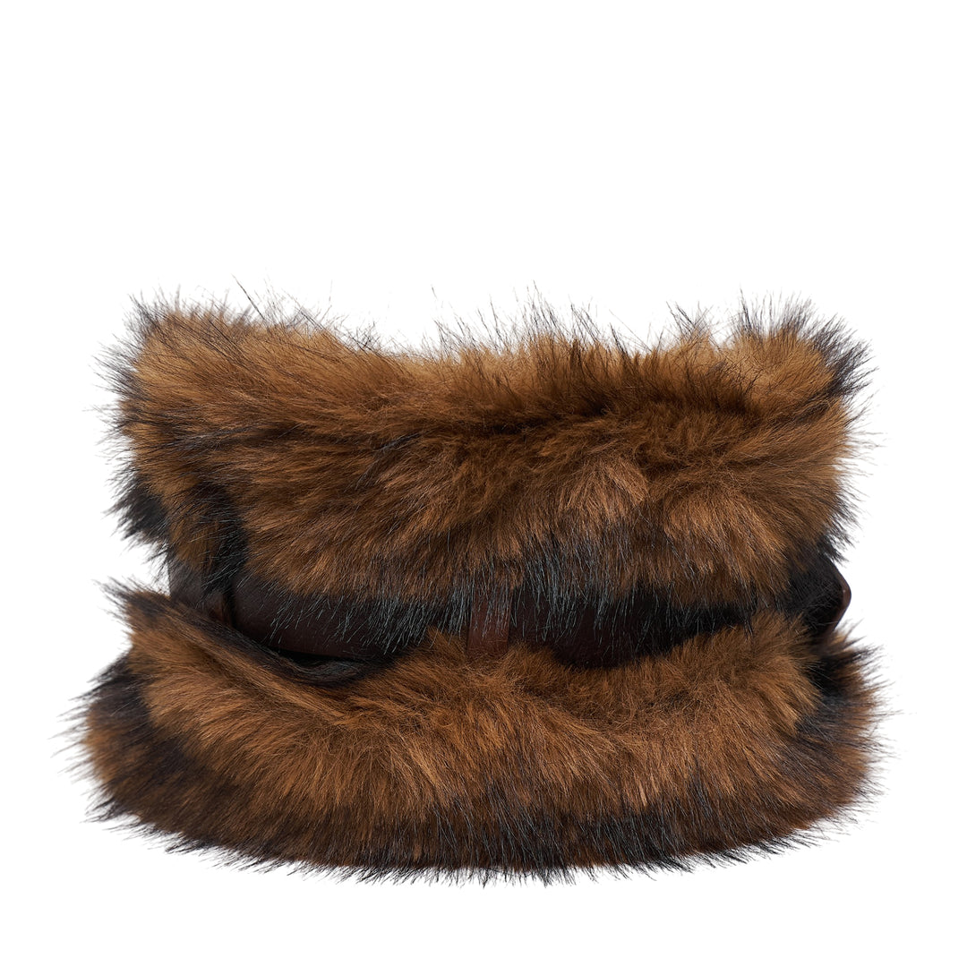 Belted Fur Short Muffler