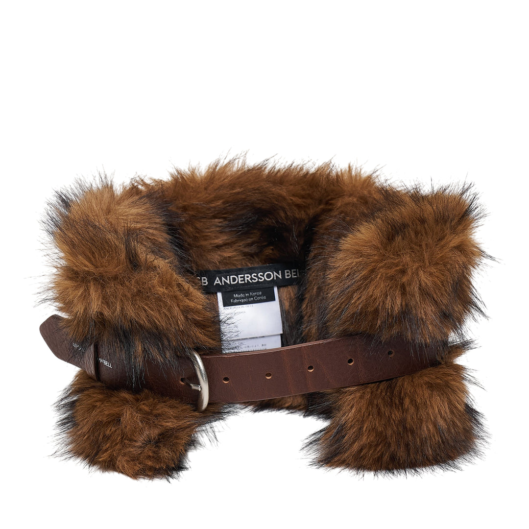 Belted Fur Short Muffler
