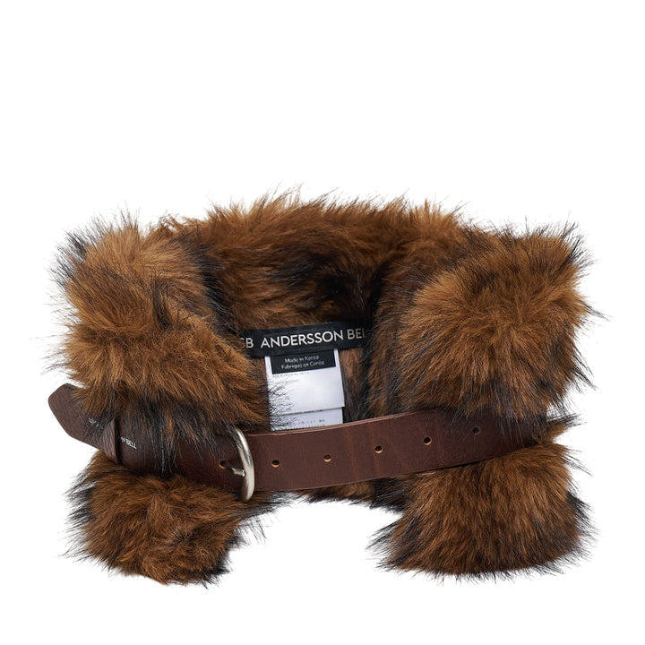 Belted Fur Short Muffler