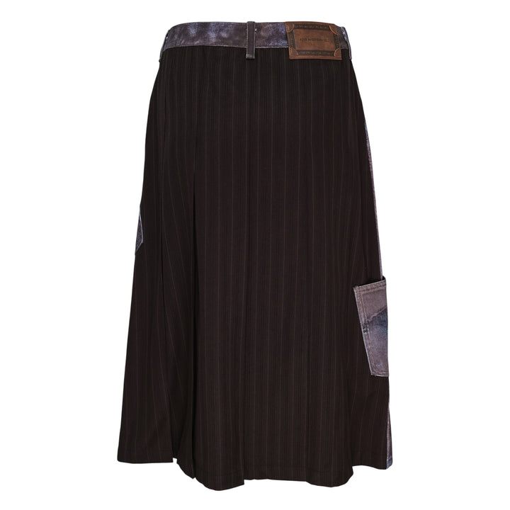 Illusion Patchwork Denim Skirt