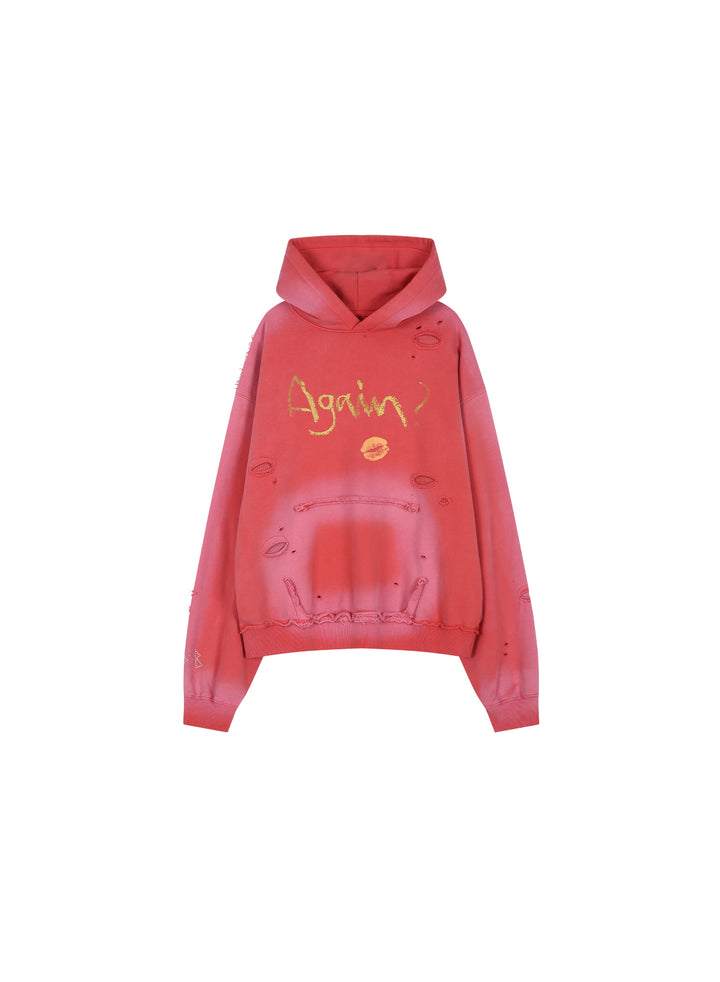 Spray Washed Distressed Hoodie