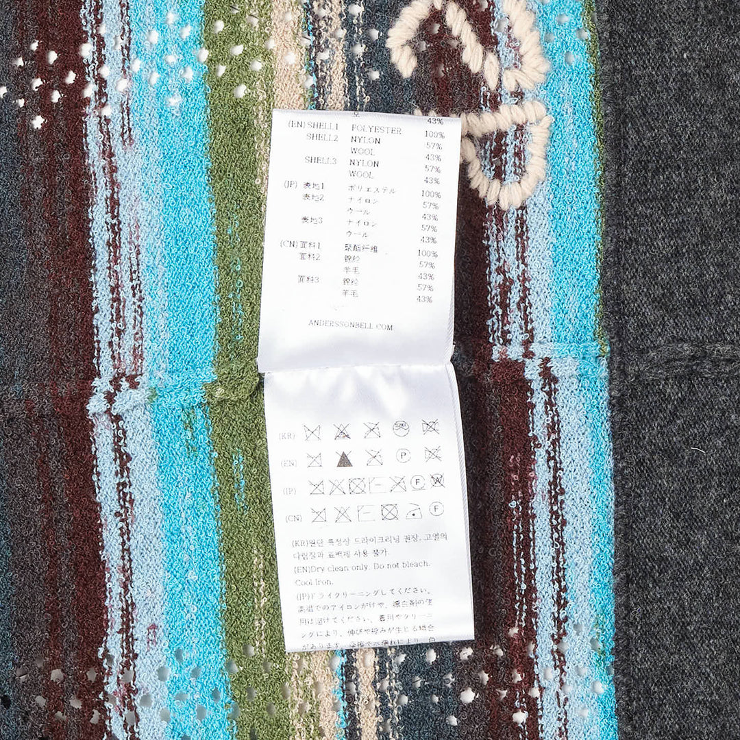 Layered Multi-Stripe Hooded Cardigan