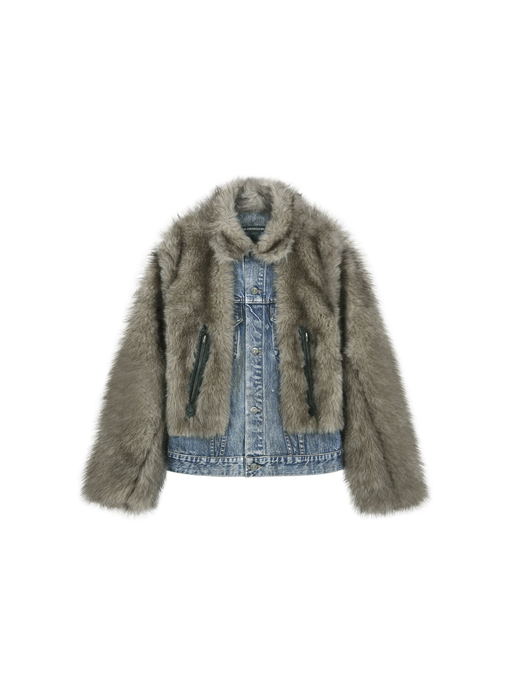 Fur On Denim Jacket