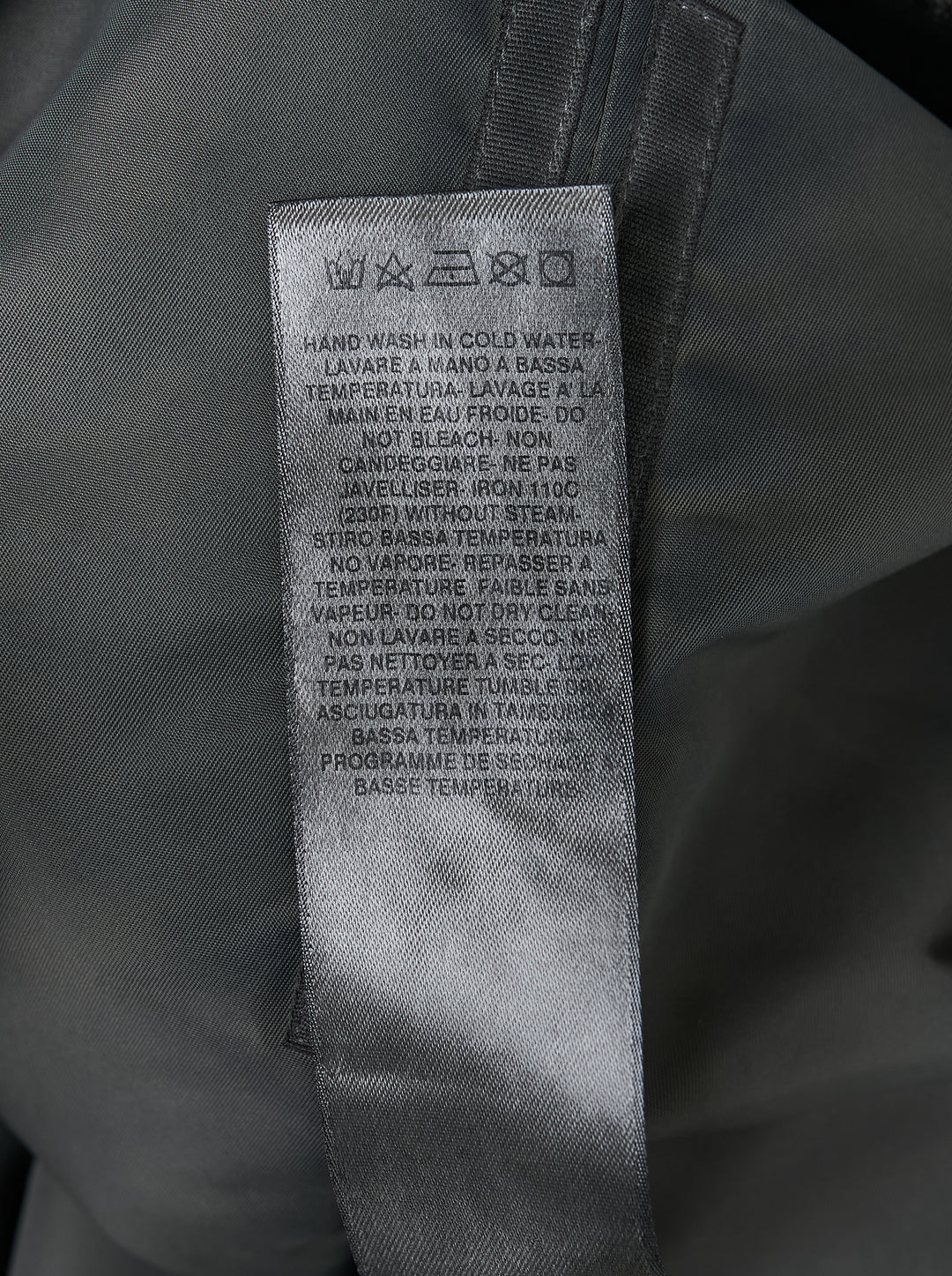 Rick Owens Micro Secchia washed bomber jacket in grey with cropped body, ruched oversized sleeves, ribbed trims and front zip closure - view 3