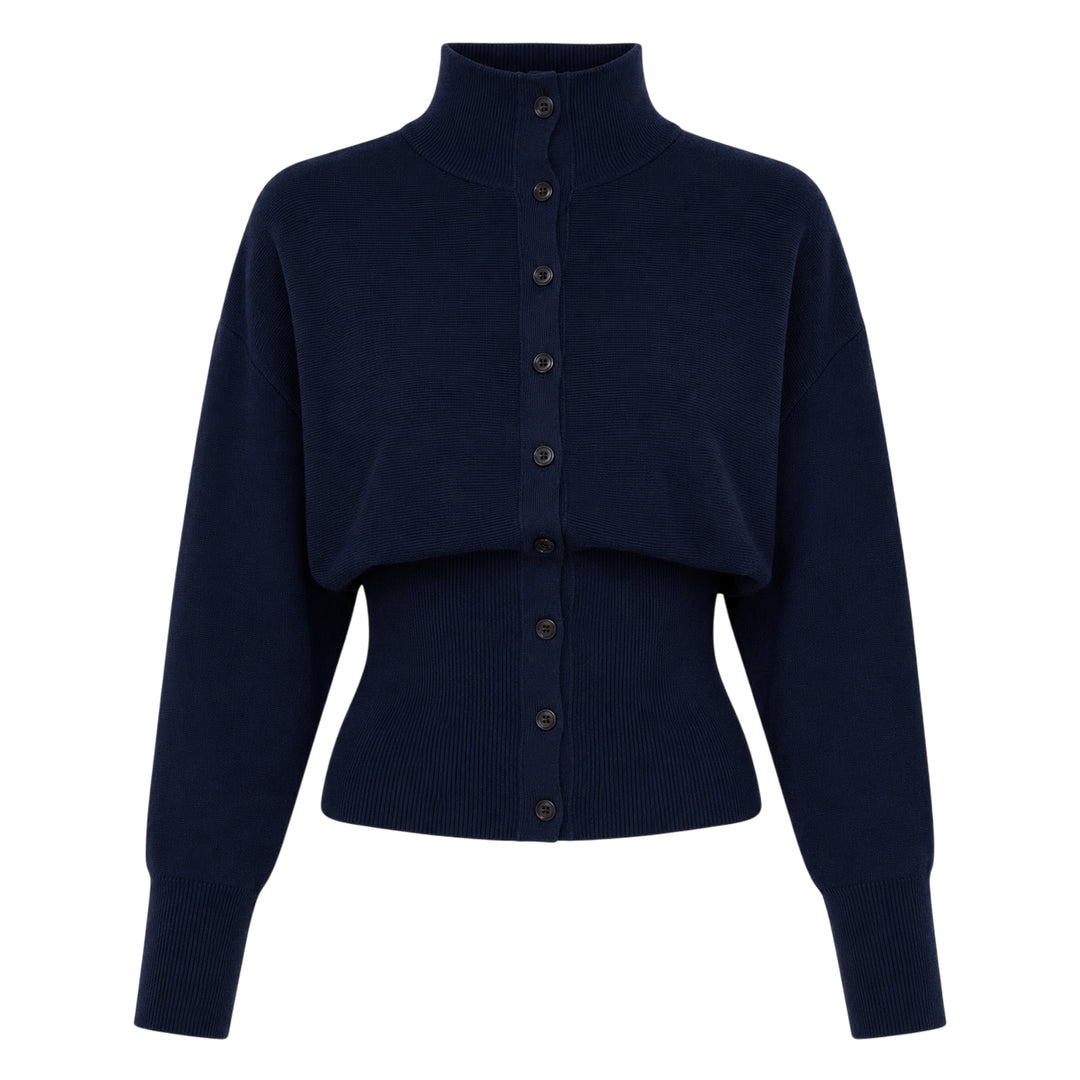 Button Up Blouson Cardigan