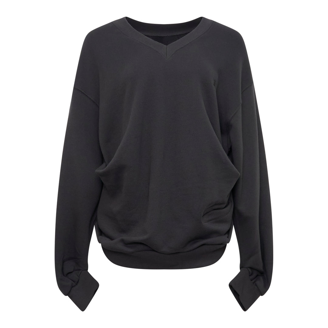 Slouchy V-Neck Sweatshirt