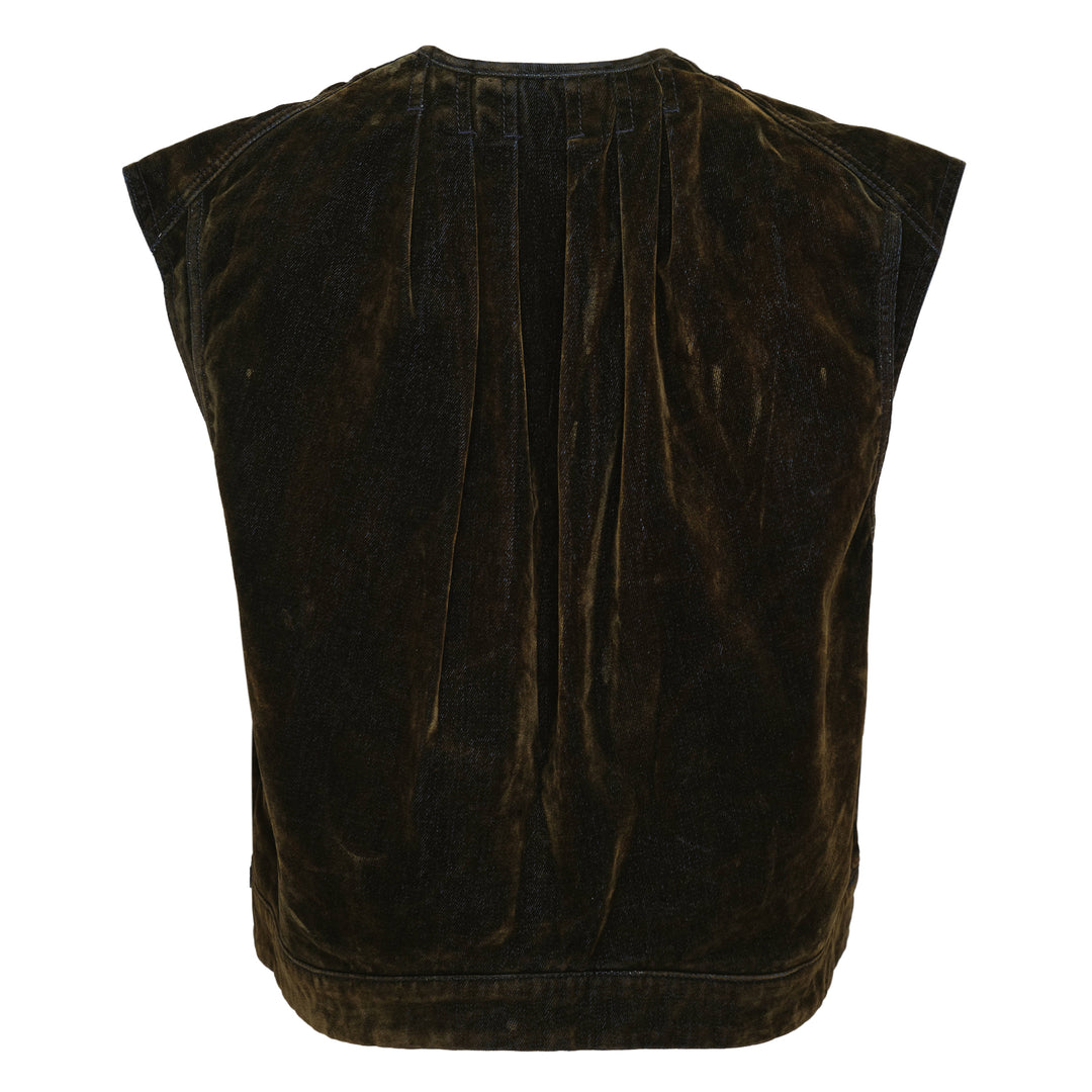 Velvet Denim Cargo Vest