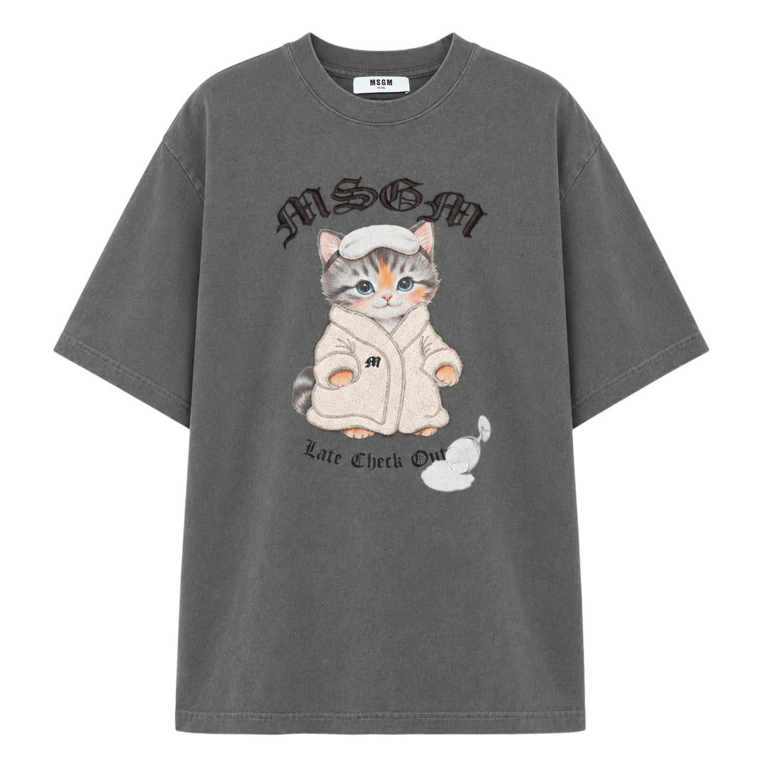Bathrobe Cat Graphic Tee