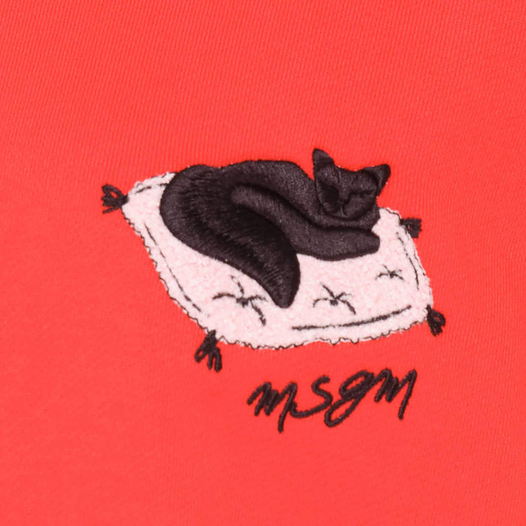 Sleeping Cat Embroidery Sweatshirt