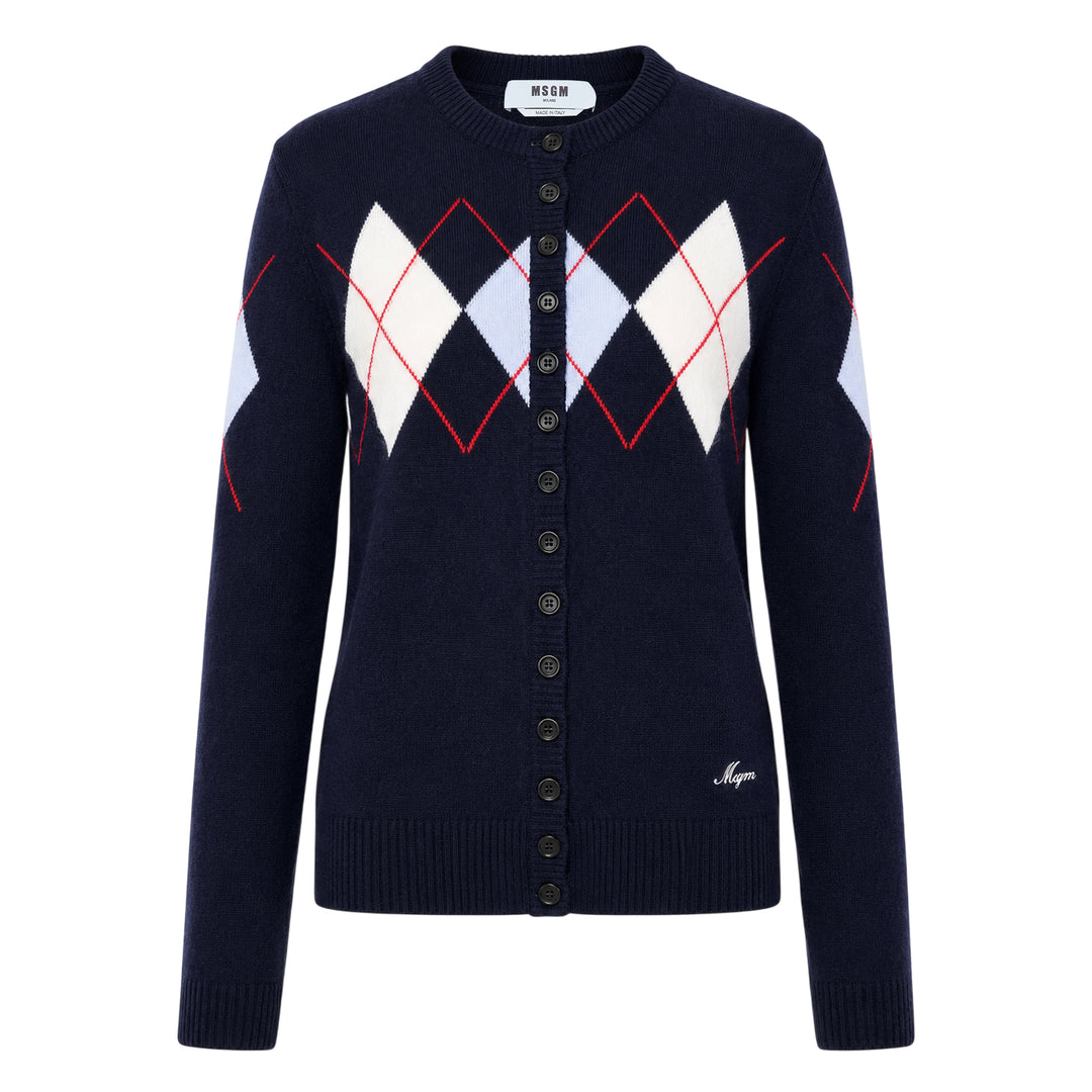 Argyle Crewneck Cardigan