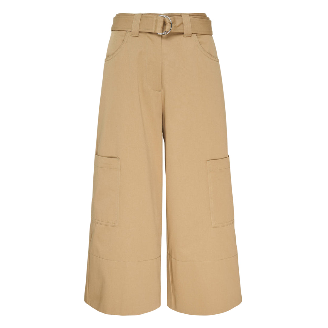 Belted Wide-Leg Culotte Pants