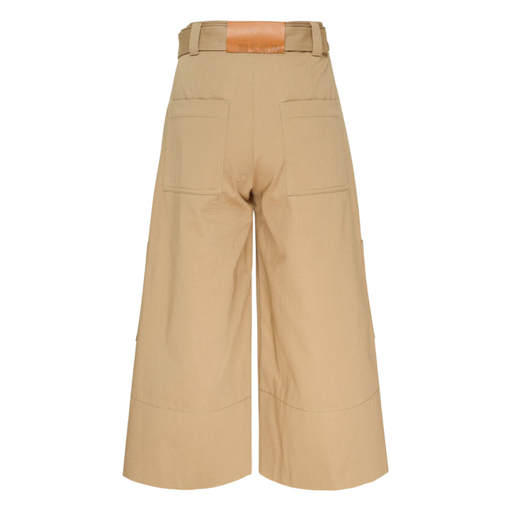 Belted Wide-Leg Culotte Pants