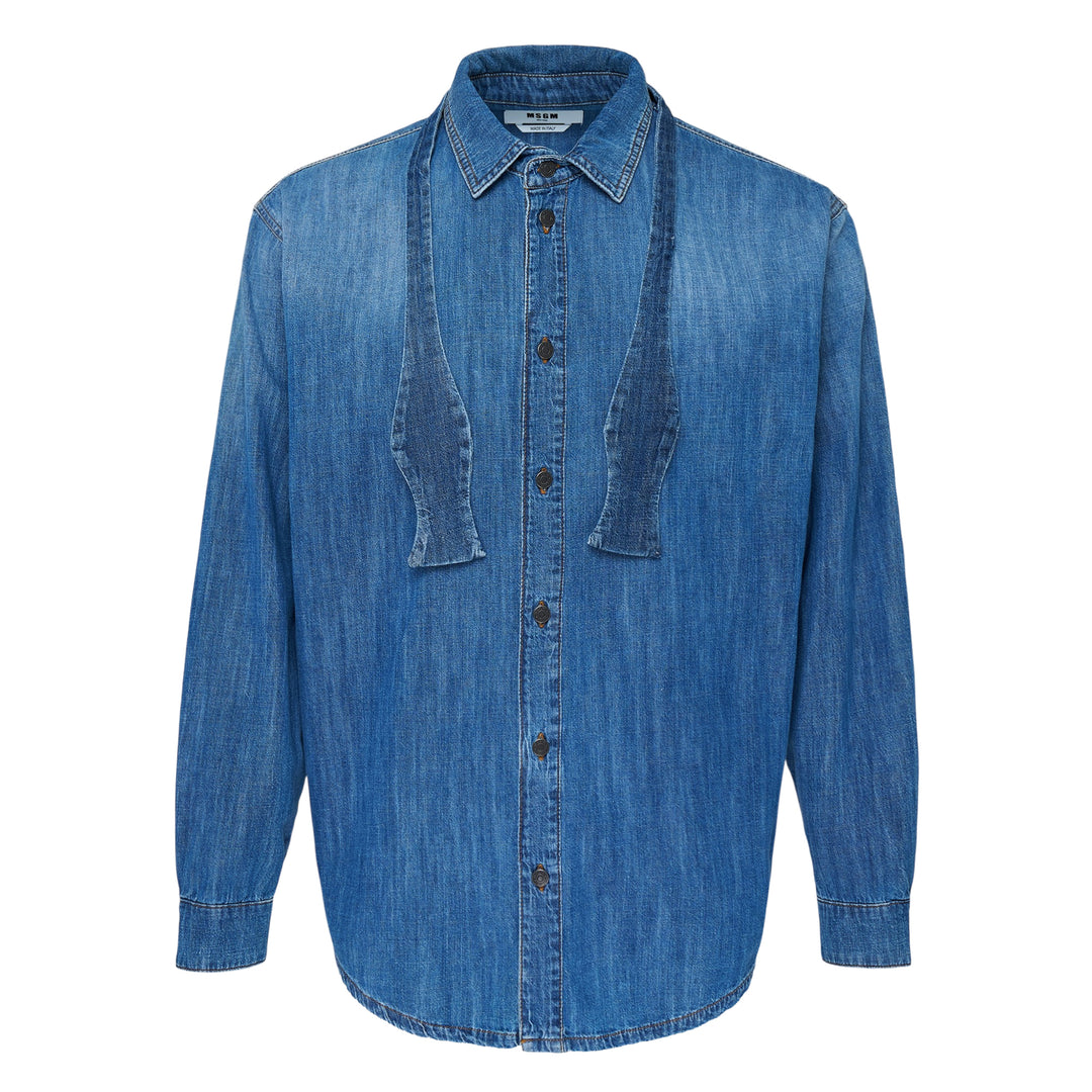 Denim Shirt With Bowtie