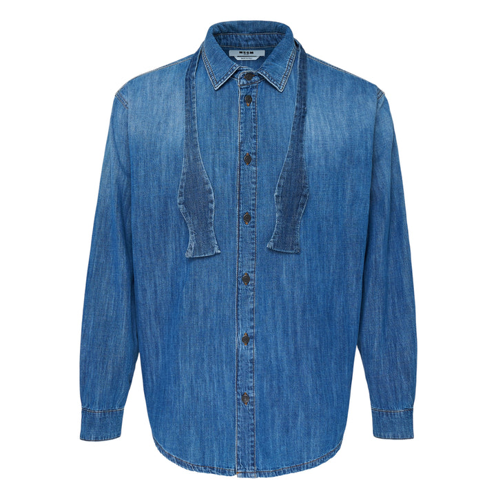 Denim Shirt With Bowtie