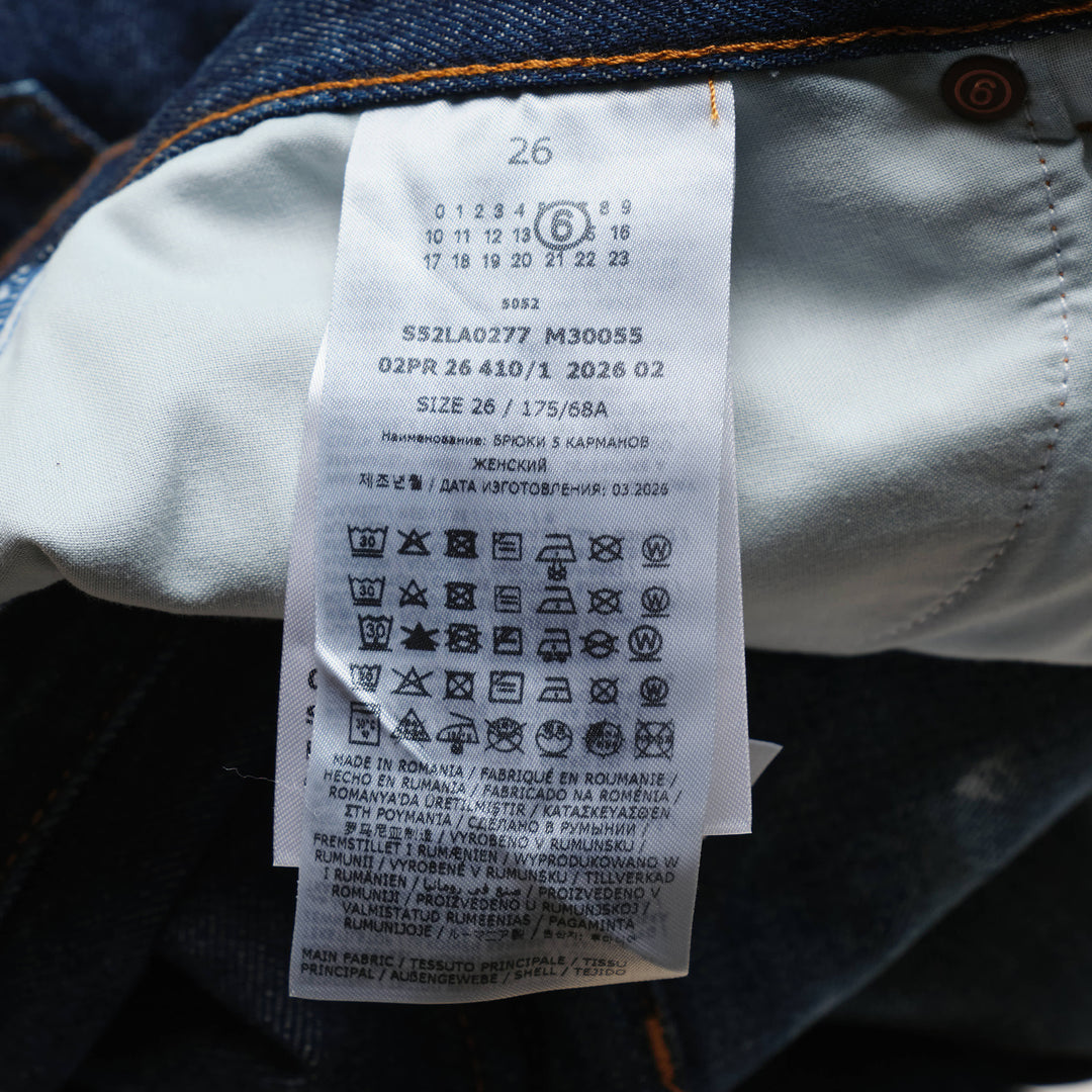 Distressed Two-Tone Denim Jeans