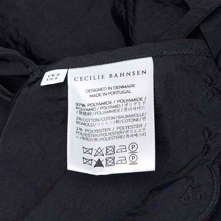 Embroidered Taffeta Lace-Up Top