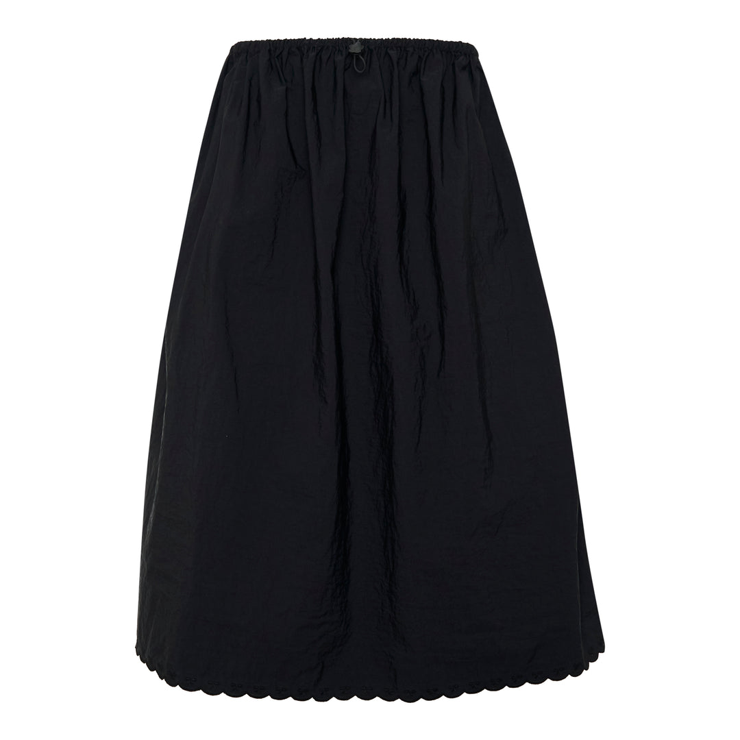 Embroidered Taffeta Midi Skirt