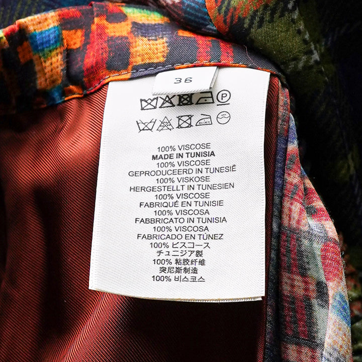 Dries Van Noten patchwork plaid straight-leg trousers featuring mixed tartan and check panels in red, navy, and green tones with an elasticated drawstring waist - view 3