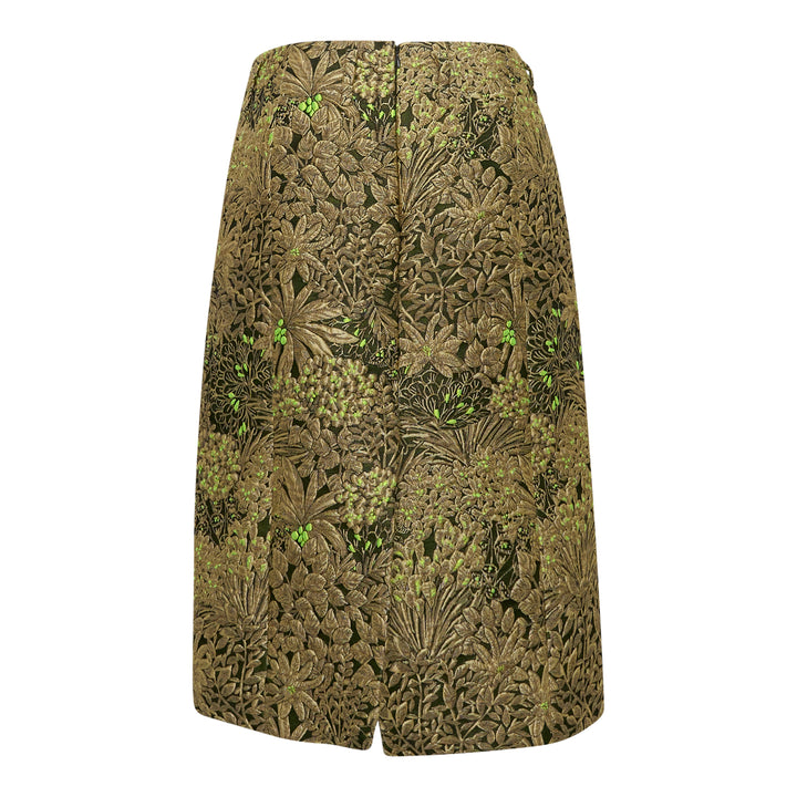 Floral Jacquard A-Line Skirt