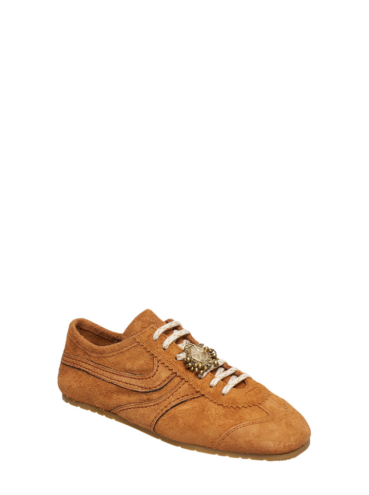 Dries Van Noten Slim Suede and Nappa Sneakers - view 2