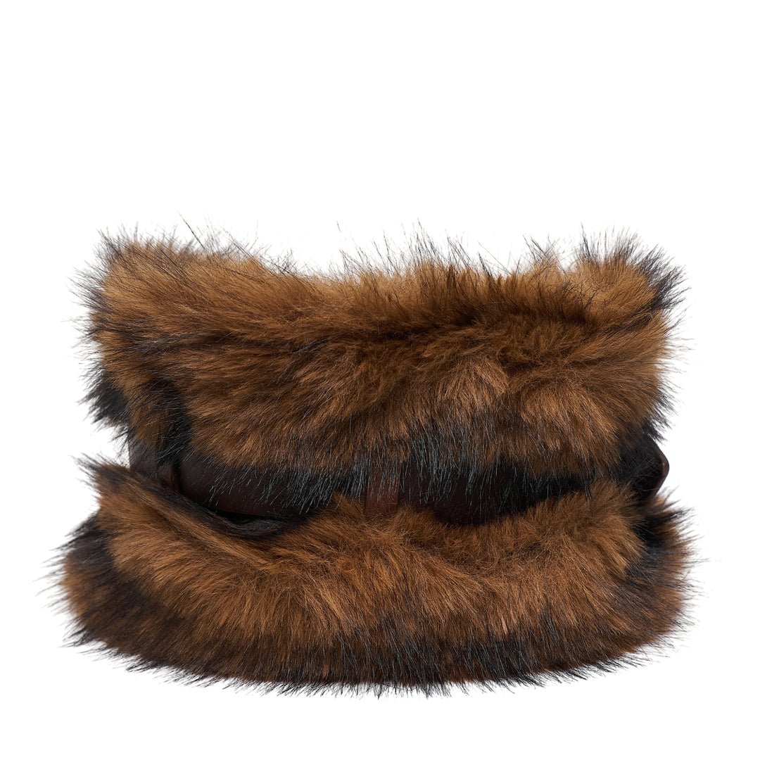 Belted Fur Short Muffler