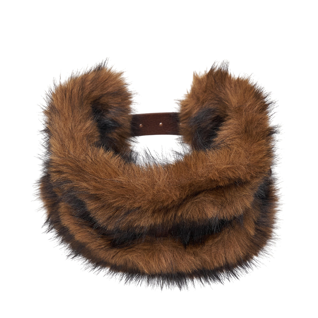 Belted Fur Short Muffler
