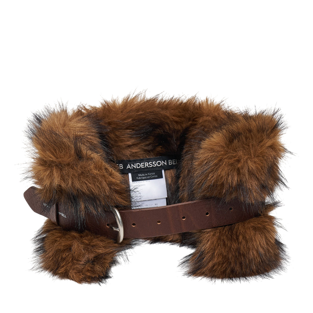 Belted Fur Short Muffler