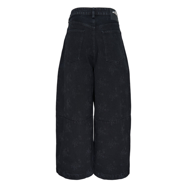 Cropped Wide Leg Utility Jeans