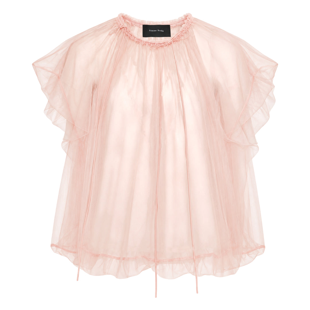 Gathered Cord Tulle Top