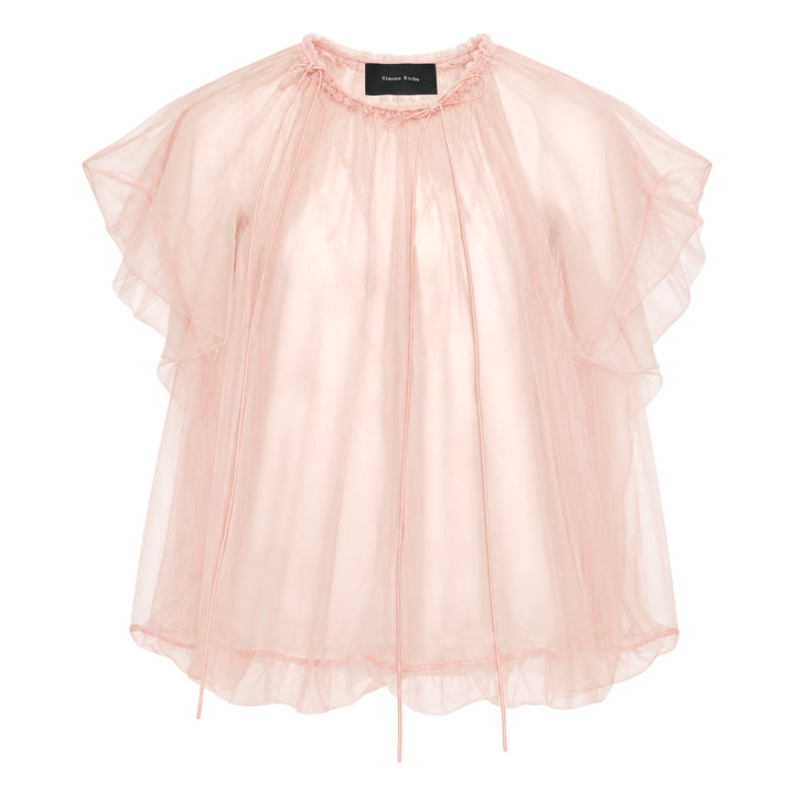 Gathered Cord Tulle Top