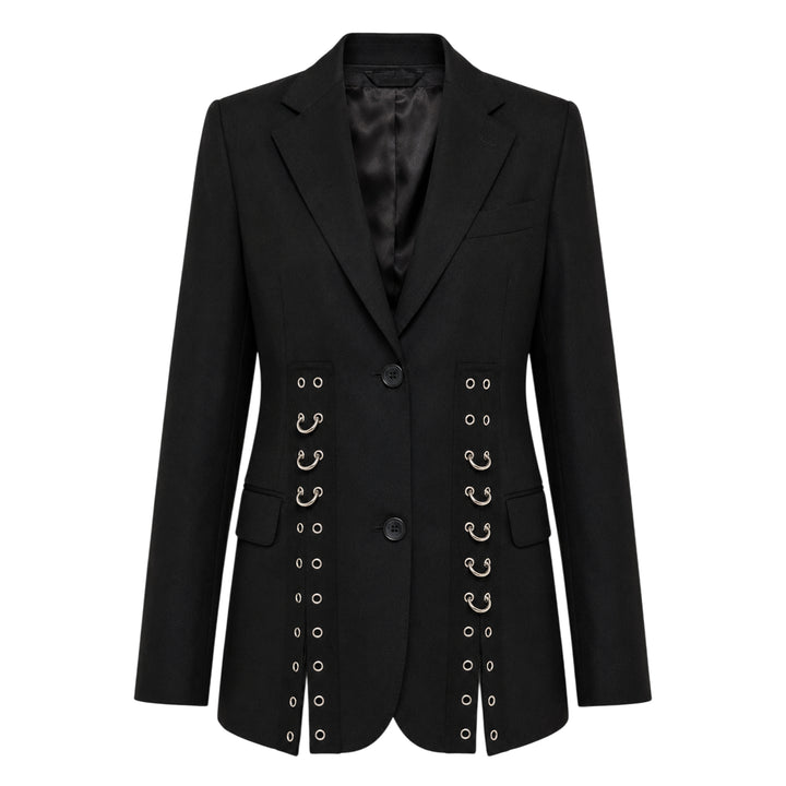 Grommet Ring Hem Slice Jacket