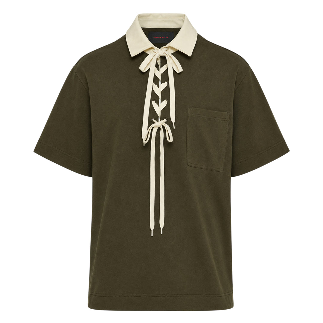 Lace-Up Structured Rugby Polo