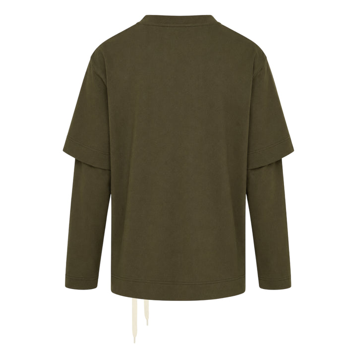 Lace Up Hem Layered Long Sleeve Tee