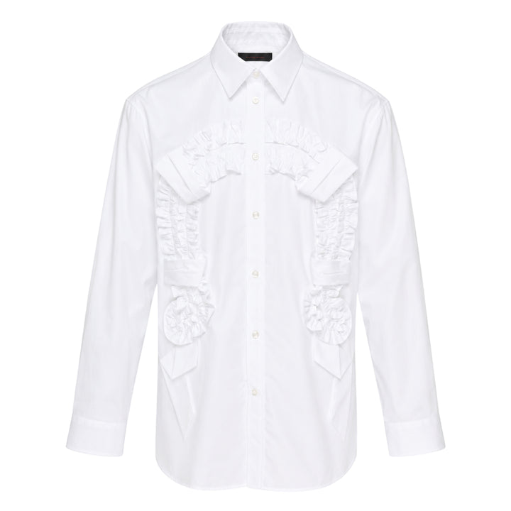 Ruffle Horseshoe Long Sleeve Shirt