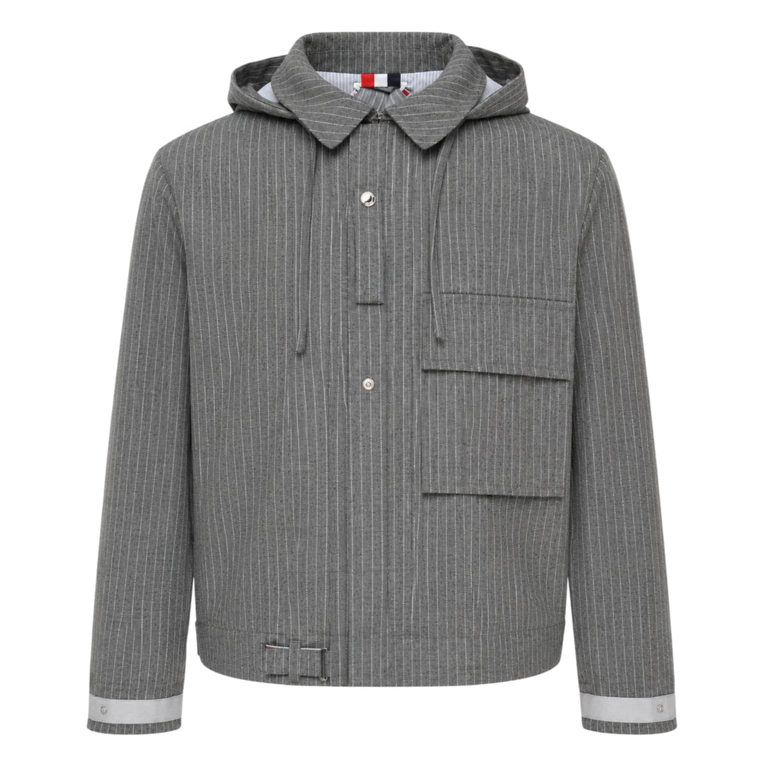 Pinstripe Hooded Mariner Jacket