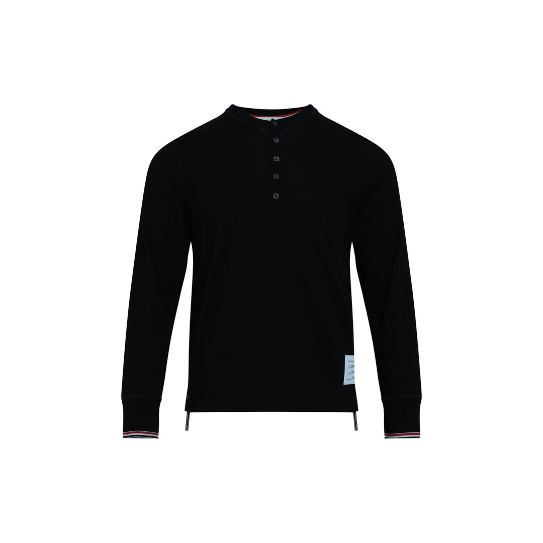 Long Sleeve Henley Tipping Strip