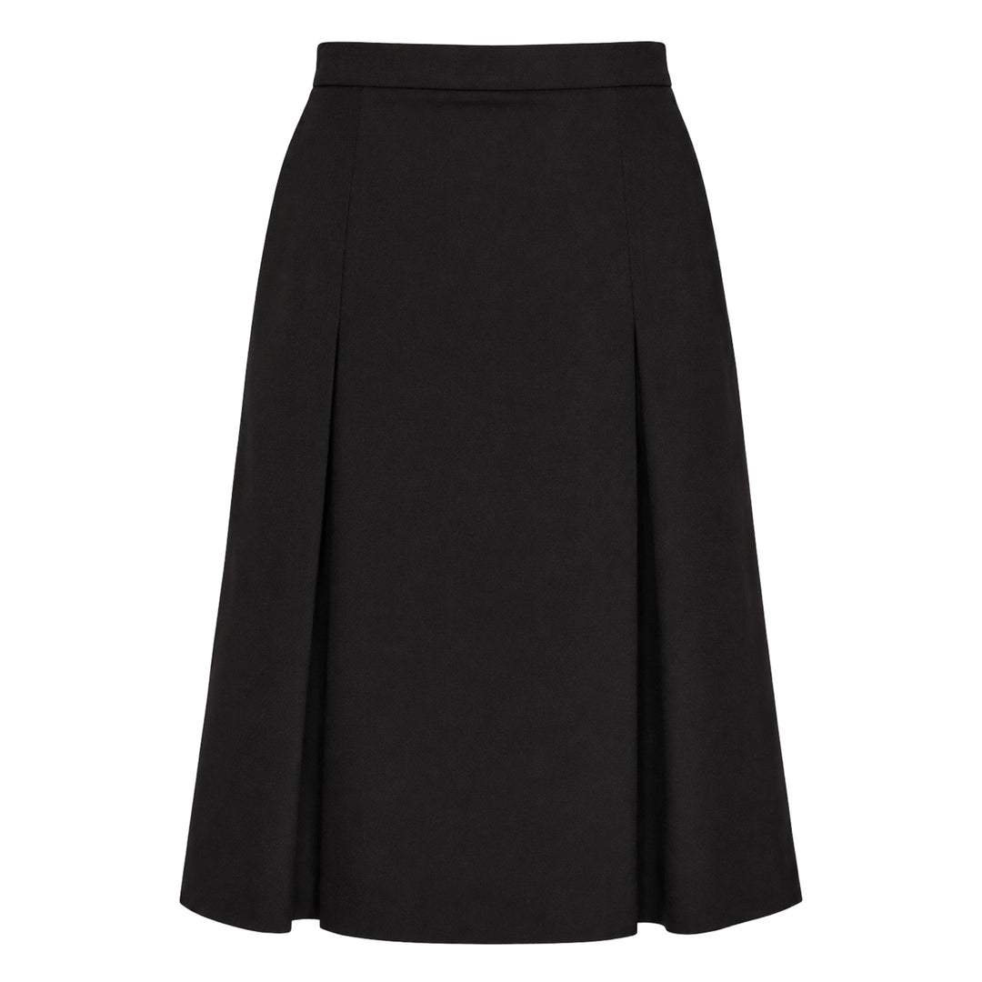 Black Flared Tuck Skirt