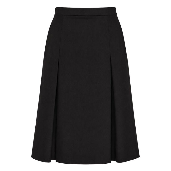 Black Flared Tuck Skirt