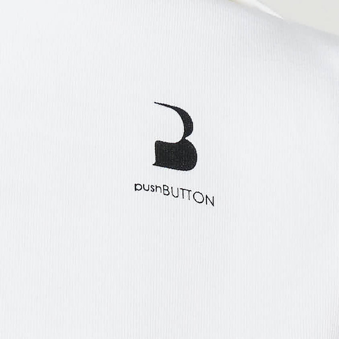 White Straight Neck Long Sleeve Tee
