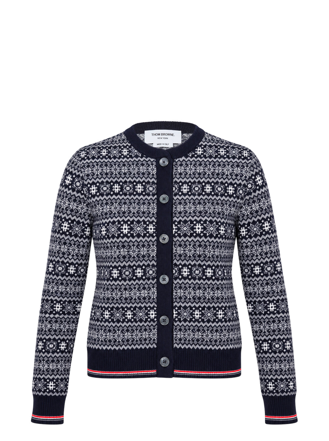 Thom Browne Snowflake Fair Isle Cardigan