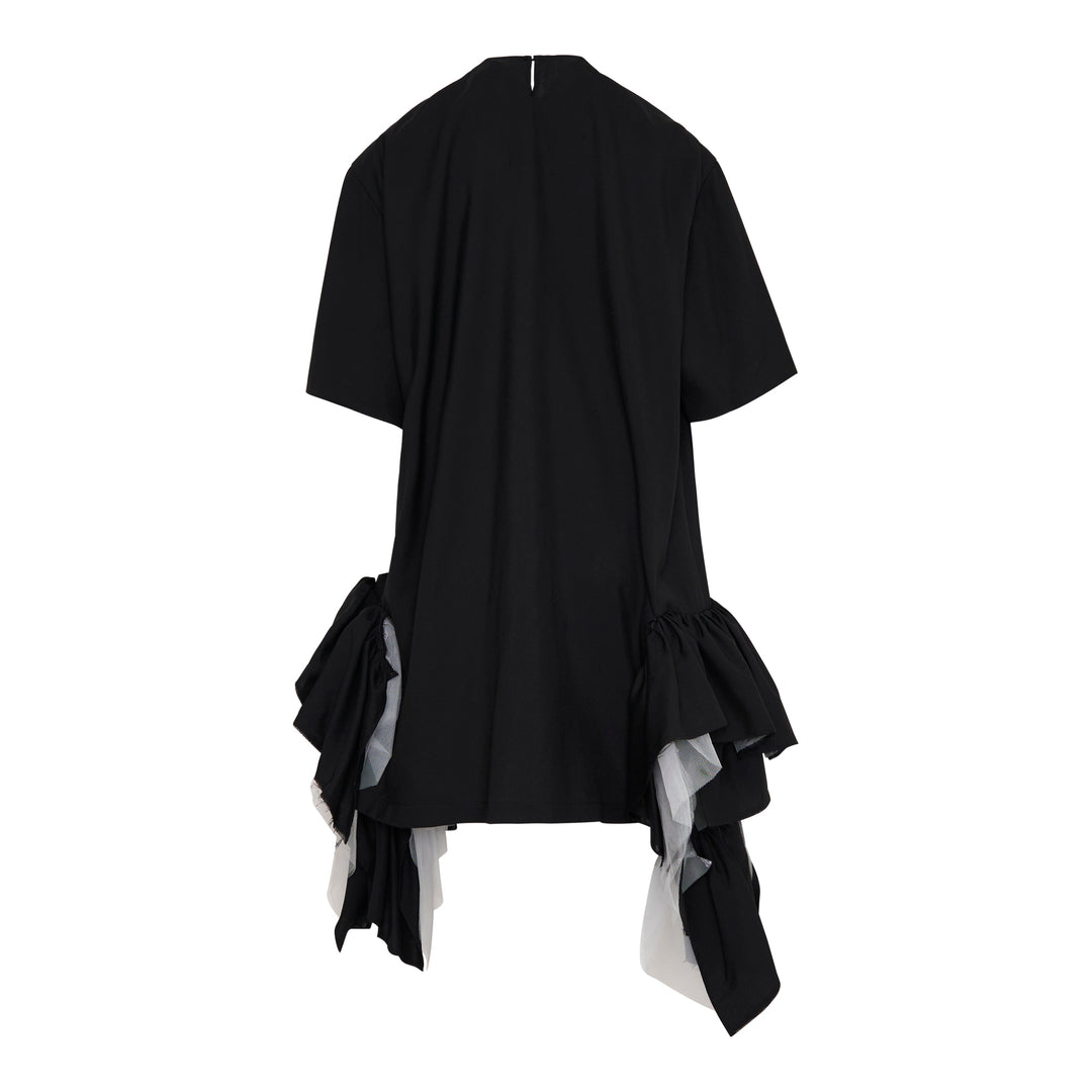 Graphic Ruffled Hem Dress