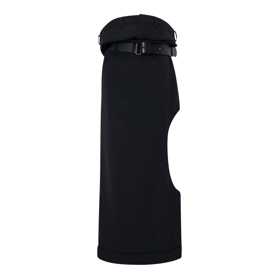 Long Sculptural Draped Skirt