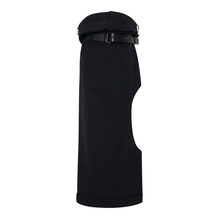 Long Sculptural Draped Skirt