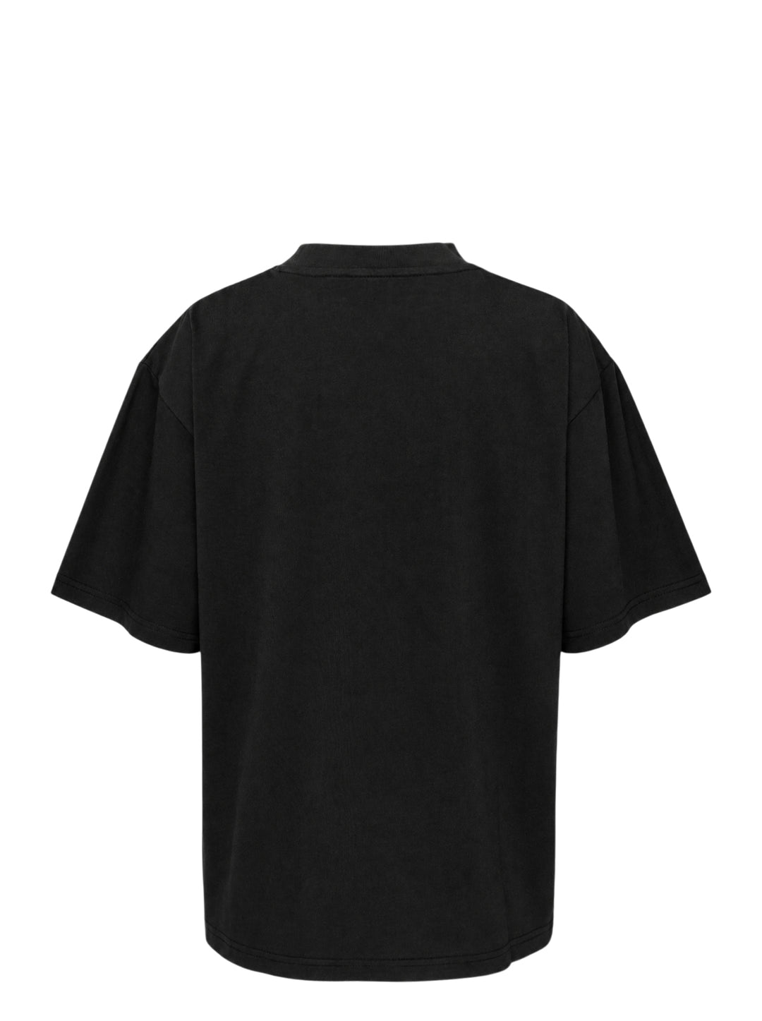 Ashley Williams black oversized crew neck tee with a Casper-inspired ghost graphic and 'Back To Say Smoking Is Not Your Friend!' slogan printed on the chest - view 2