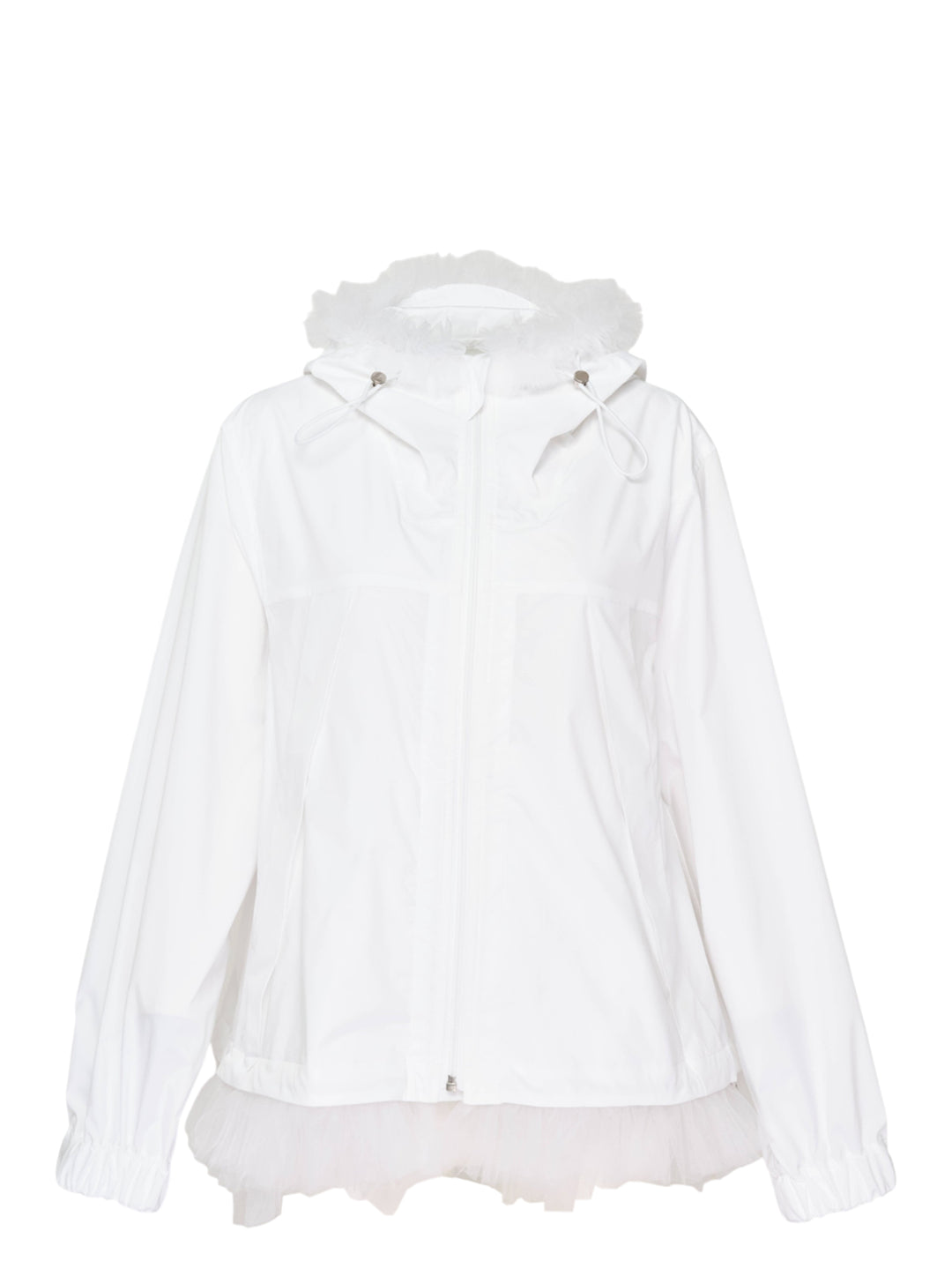 Noir Kei Ninomiya Tulle-Trim Hooded Blouson