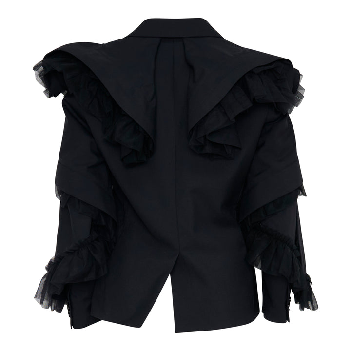 Tulle Ruffle Tailored Blazer